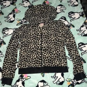 Juicy Couture leopard print hoodie girls M EUC